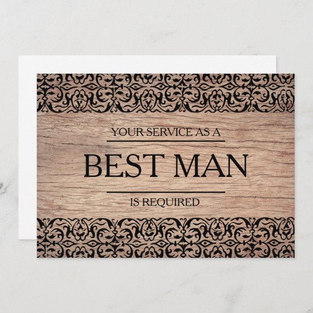 Your Service Is Requested as Best Man Groomsman Invitation (Front/Back)