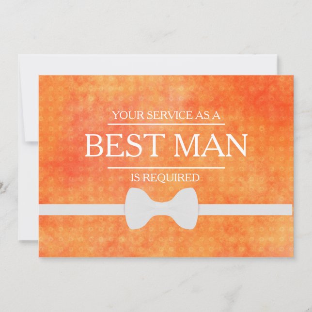 Your Service Is Requested as Best Man Groomsman Invitation (Front)