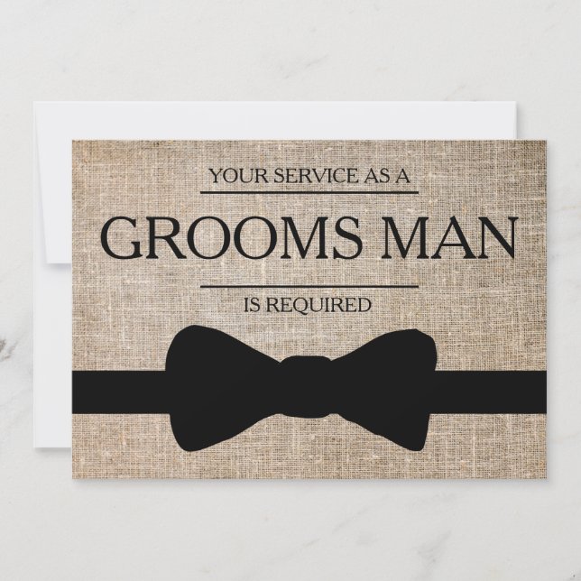 Your Service Is Requested as Best Man Groomsman Invitation (Front)