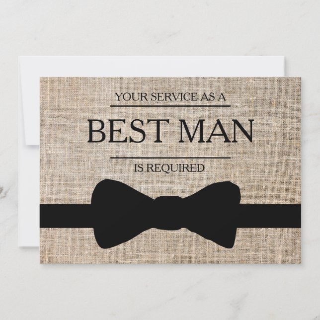 Your Service Is Requested as Best Man Groomsman Invitation (Front)