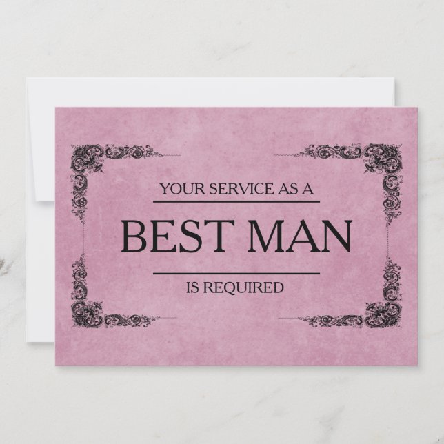 Your Service Is Requested as Best Man Groomsman Invitation (Front)