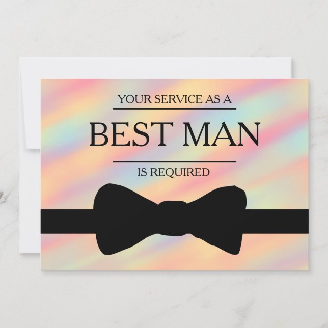 Your Service Is Requested as Best Man Groomsman Invitation (Front)