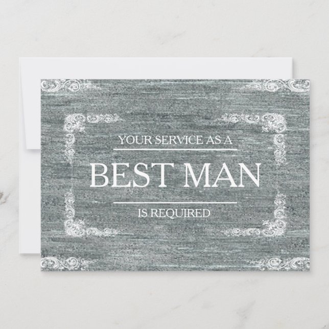Your Service Is Requested as Best Man Groomsman Invitation (Front)