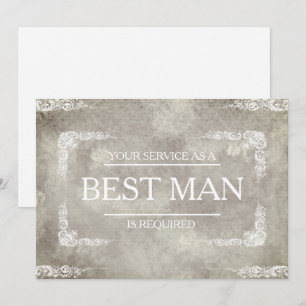 Your Service Is Requested as Best Man Groomsman Invitation