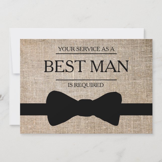 Your Service Is Requested as Best Man Groomsman Invitation (Front)