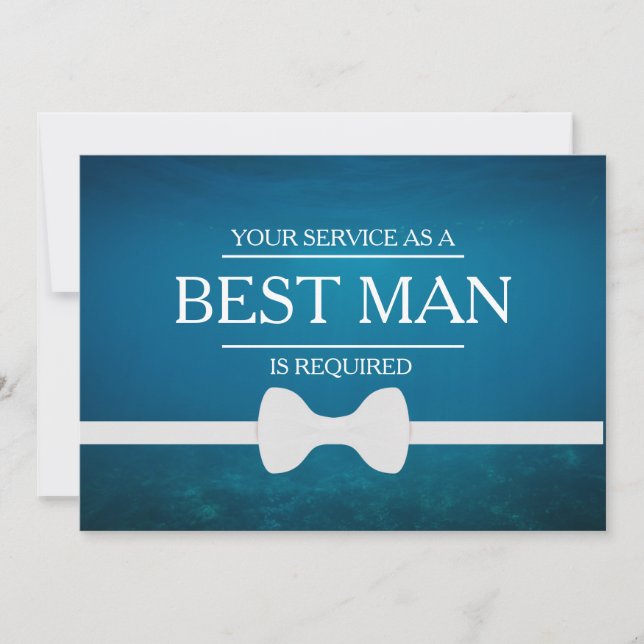 Your Service Is Requested as Best Man Groomsman Invitation (Front)