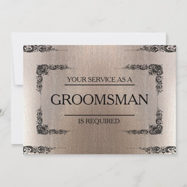 Your Service Is Requested as Groomsman Blur Invitation (Front)
