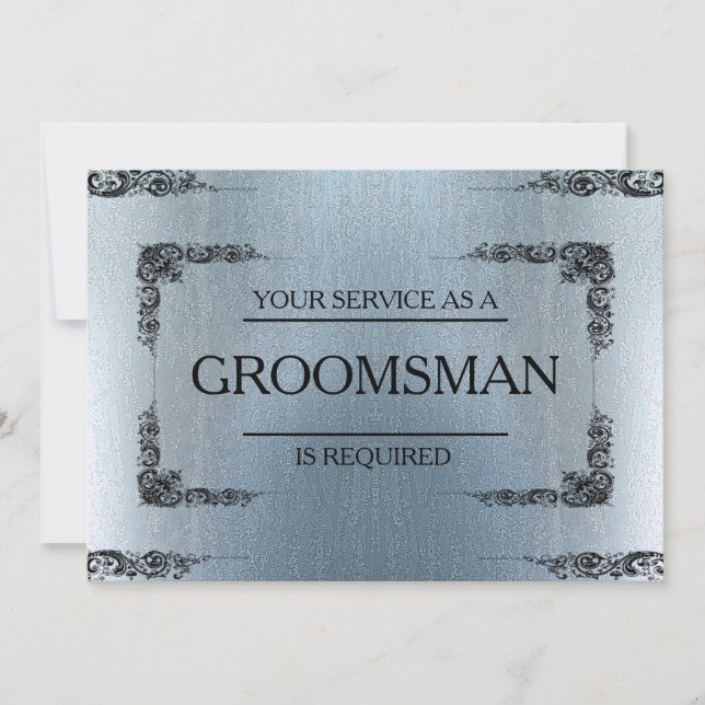 Your Service Is Requested as Groomsman Blur Invitation (Front)