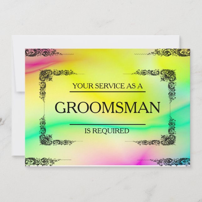 Your Service Is Requested as Groomsman Invitation (Front)