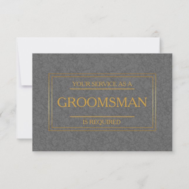 Your Service Is Requested as Groomsman Invitation (Front)