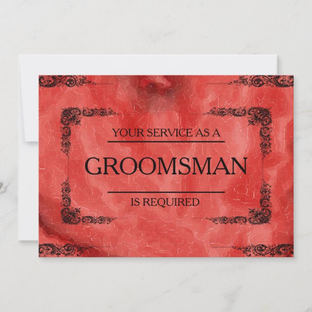 Your Service Is Requested as Groomsman Invitation (Front)