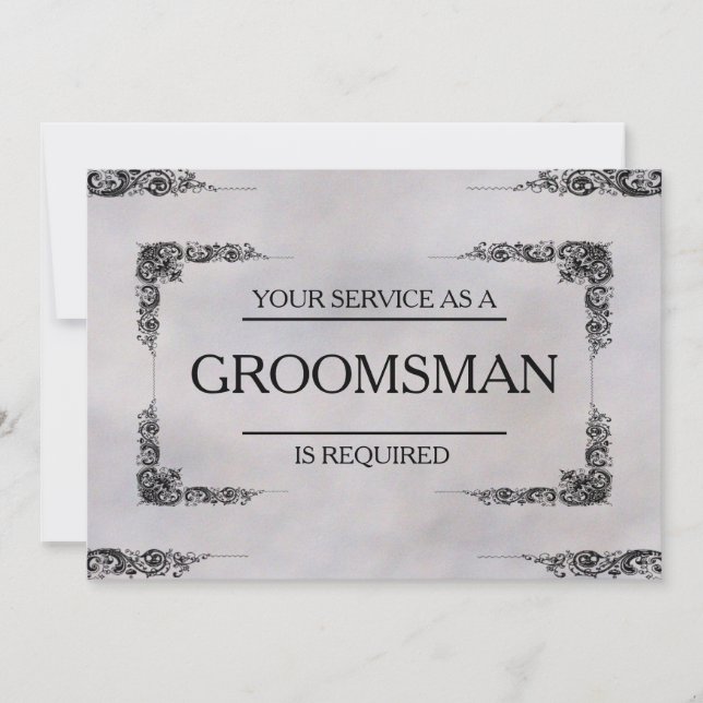 Your Service Is Requested as Groomsman Invitation (Front)