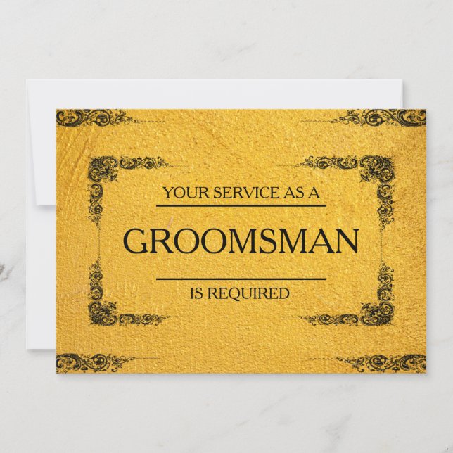Your Service Is Requested as Groomsman Invitation (Front)