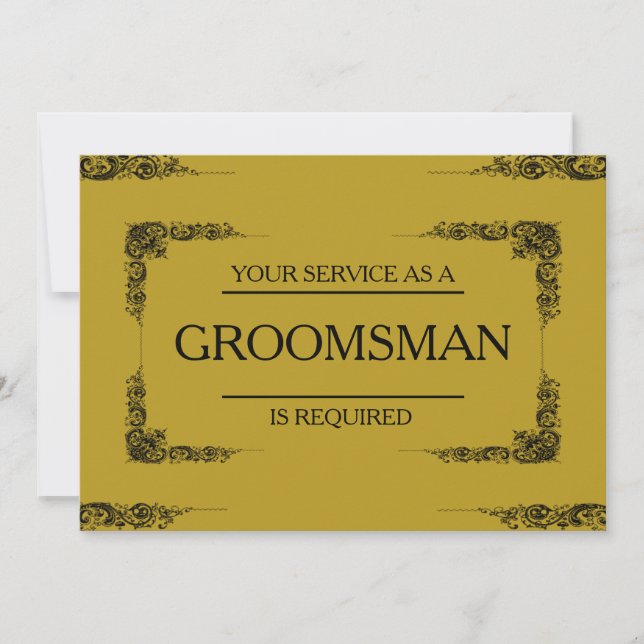 Your Service Is Requested as Groomsman Invitation (Front)