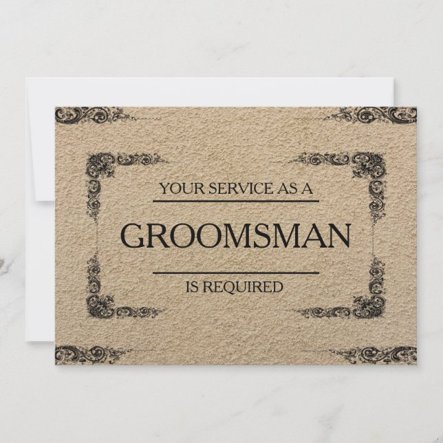 Your Service Is Requested as Groomsman Invitation (Front)