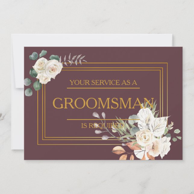 Your Service Is Requested as Groomsman Invitation (Front)