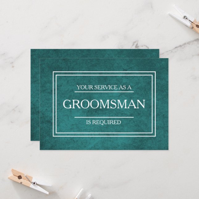 Your Service Is Requested as Groomsman Invitation (Front/Back In Situ)