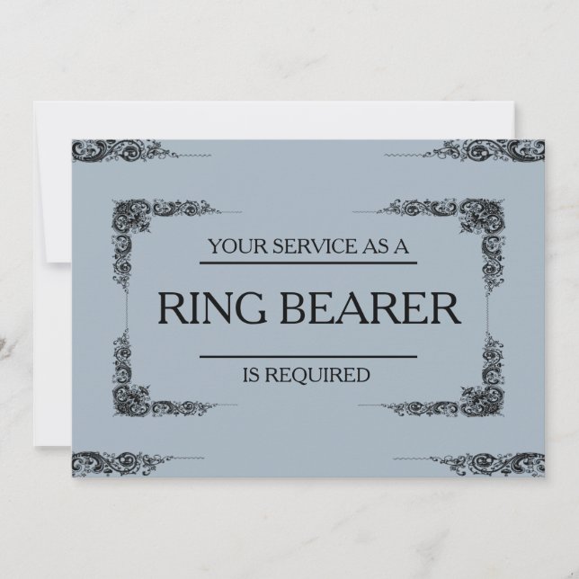 Your Service Is Requested as Ring Bearer Invitatio Invitation (Front)
