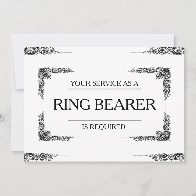 Your Service Is Requested as Ring Bearer Invitation (Front)