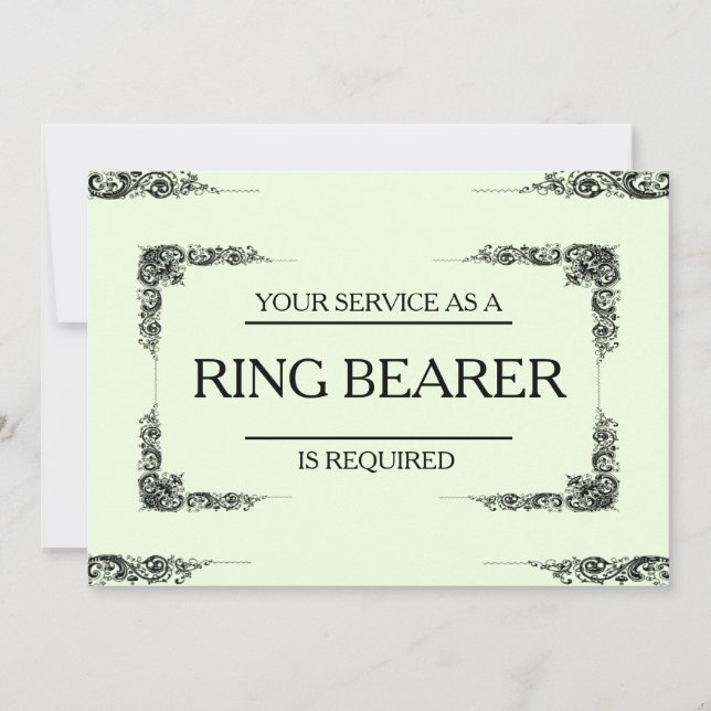 Your Service Is Requested as Ring Bearer Invitation (Front)