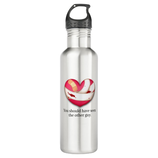 "Your should have seen the other guy" Broken Heart 710 Ml Water Bottle (Front)