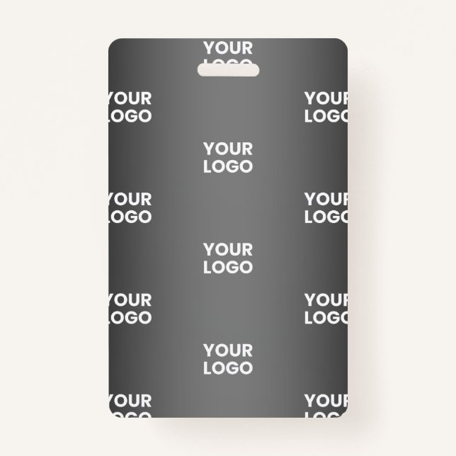 Your Simple Repeating Logo | Black & Grey Gradient Badge (Front)