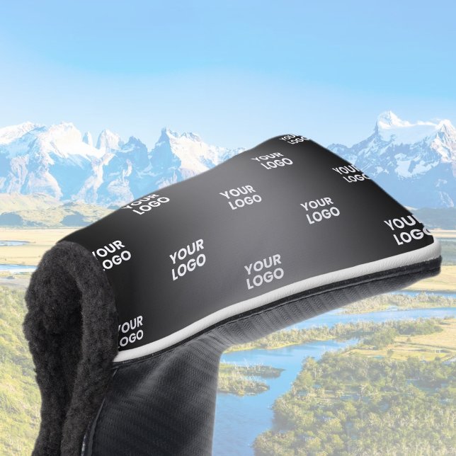 Your Simple Repeating Logo | Black & Grey Gradient Golf Head Cover (Creator Uploaded)