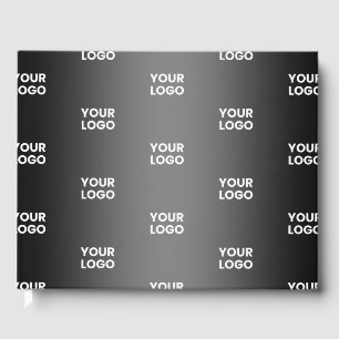 Your Simple Repeating Logo   Black & Grey Gradient Guest Book