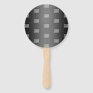 Your Simple Repeating Logo   Black & Grey Gradient Hand Fan