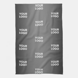 Your Simple Repeating Logo Black & Grey Gradient Kitchen Towel