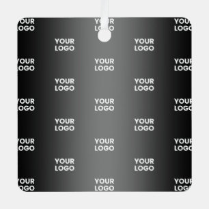 Your Simple Repeating Logo   Black & Grey Gradient Metal Ornament