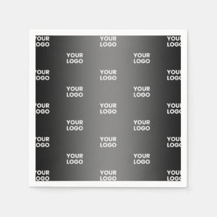 Your Simple Repeating Logo Black & Grey Gradient Napkin