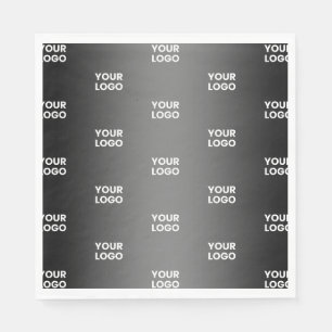 Your Simple Repeating Logo Black & Grey Gradient Napkin
