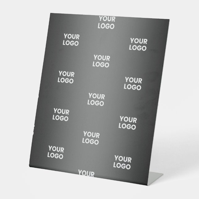 Your Simple Repeating Logo | Black & Grey Gradient Pedestal Sign (Front)