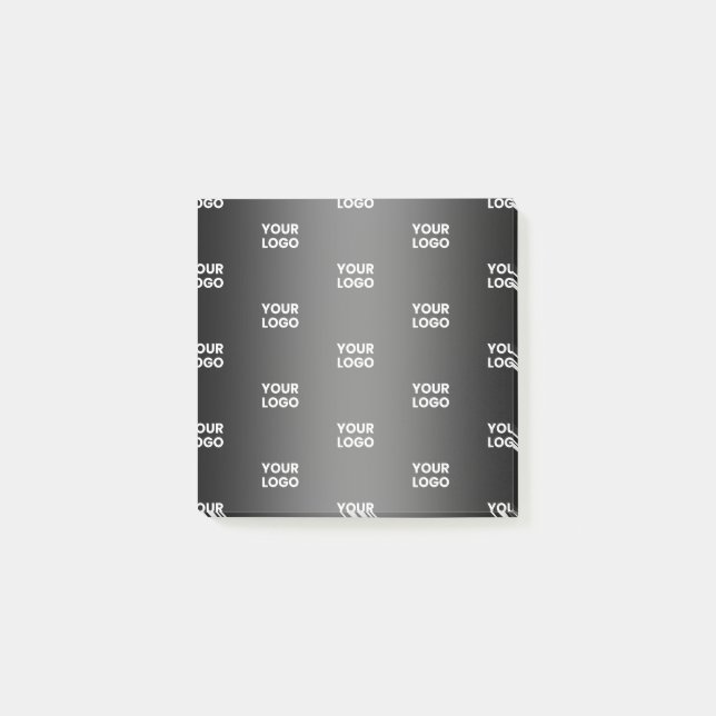 Your Simple Repeating Logo | Black & Grey Gradient Post-it Notes (Front)