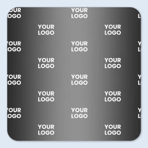 Your Simple Repeating Logo   Black & Grey Gradient Square Sticker