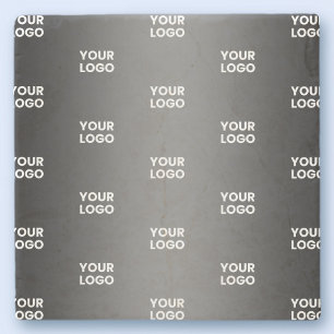 Your Simple Repeating Logo Black & Grey Gradient Stone Coaster