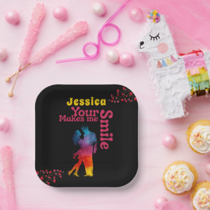 Your smile makes me smile Valentines day Party Paper Plate