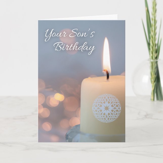 Your Sons Birthday Remembrance with Candle Card (Front)