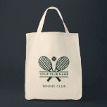 Your Sport Club Name Tennis Team Green Swag Tote Bag<br><div class="desc">Easily customize this tote bag by adding your club or society name by clicking the "Personalize" button. Perfect for any club, business, or school society. Order as many or as fewer as required. There's no setup fee and no order limit quantity required. The colour palette is fully customizable, ensuring a...</div>