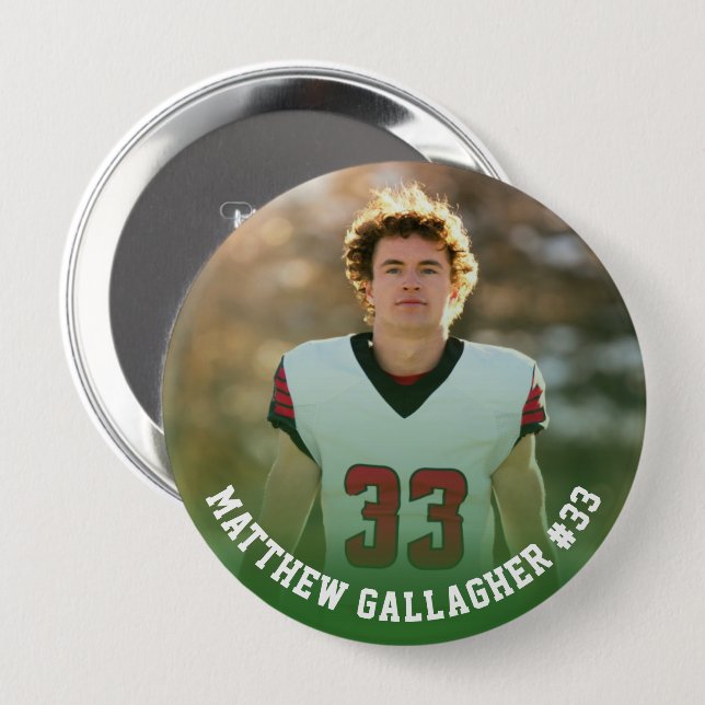 Your Sports Photo | Personalized Team Photo Button (Front & Back)