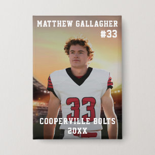 Your Sports Photo Personalized Team Photo Button