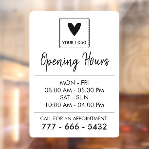 Your Square Logo Boutique Salon Opening Hours Window Cling