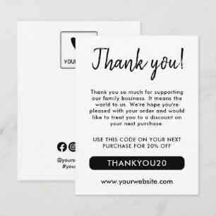Your Square Logo Social Media Thank You Card