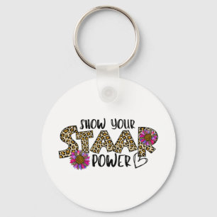 Your Staar Power Leopard Teacher Testing Exam Test Keychain