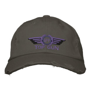 Your Star Monogram Aviation Laurels Pilot Wings Embroidered Hat