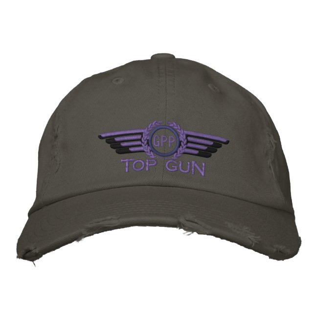 Your Star Monogram Aviation Laurels Pilot Wings Embroidered Hat (Front)