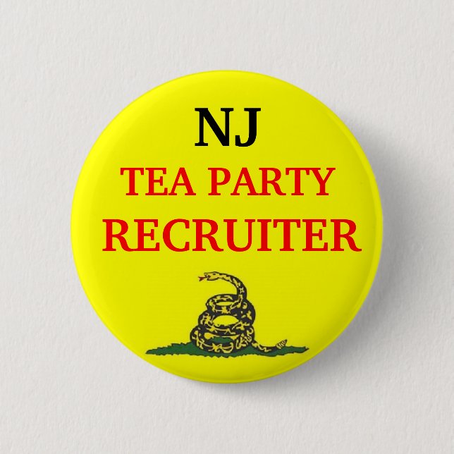 Your State TEA PARTY RECRUITER 2 Inch Round Button (Front)