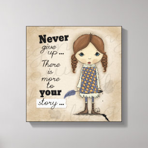 Your Story-Girl with Pen and Ink Canvas Print