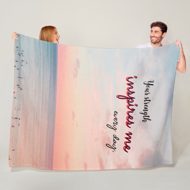 Your Strength Inspires Me Every Day Medium Fleece Blanket (In Situ)